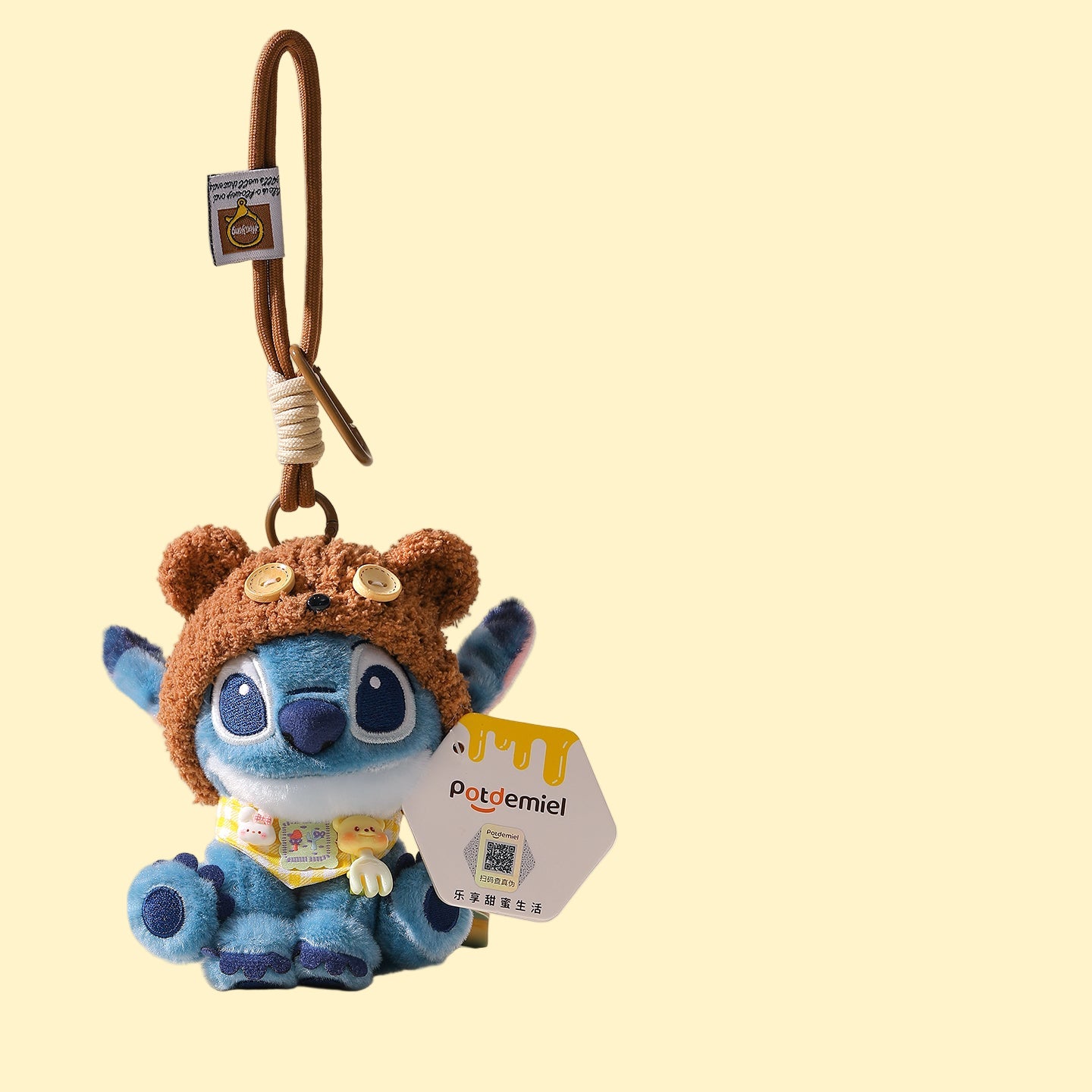 史迪仔 小熊頭套吊飾/鎖匙扣