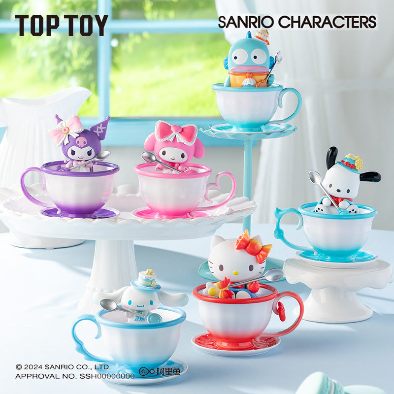 Hello Kitty／Melody／Kuromi／Cinnamoroll／Pochacco／醜魚 茶杯精靈系列盲盒公仔