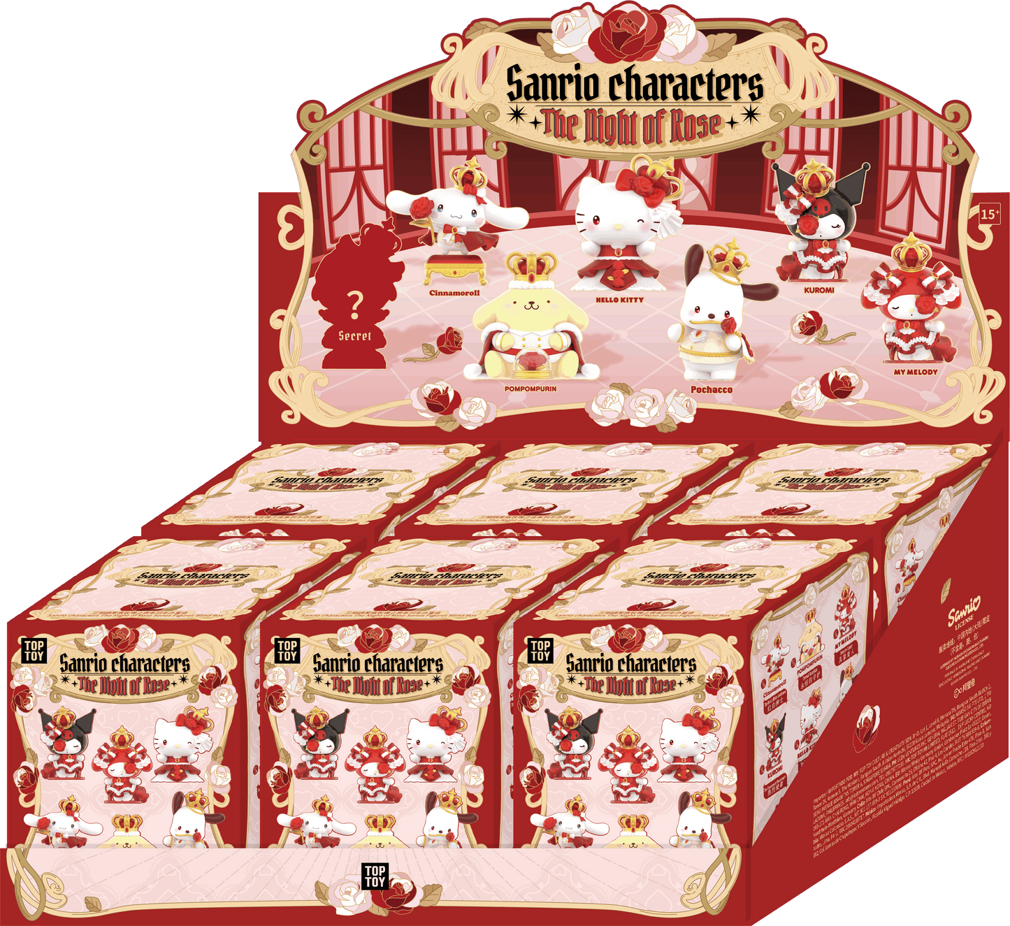 Hello Kitty／Melody／Kuromi／Cinnamoroll／Pochacco／布甸狗 玫瑰之夜盲盒