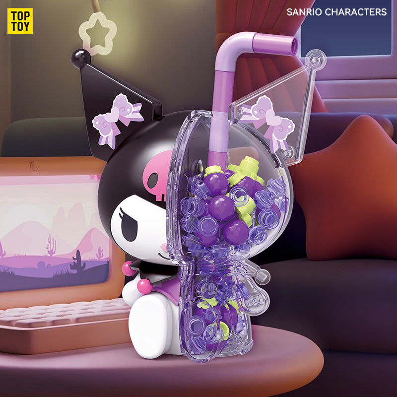 Hello Kitty／Melody／Kuromi／Cinnamoroll 閃爍水娃娃葡萄閃爍水積木