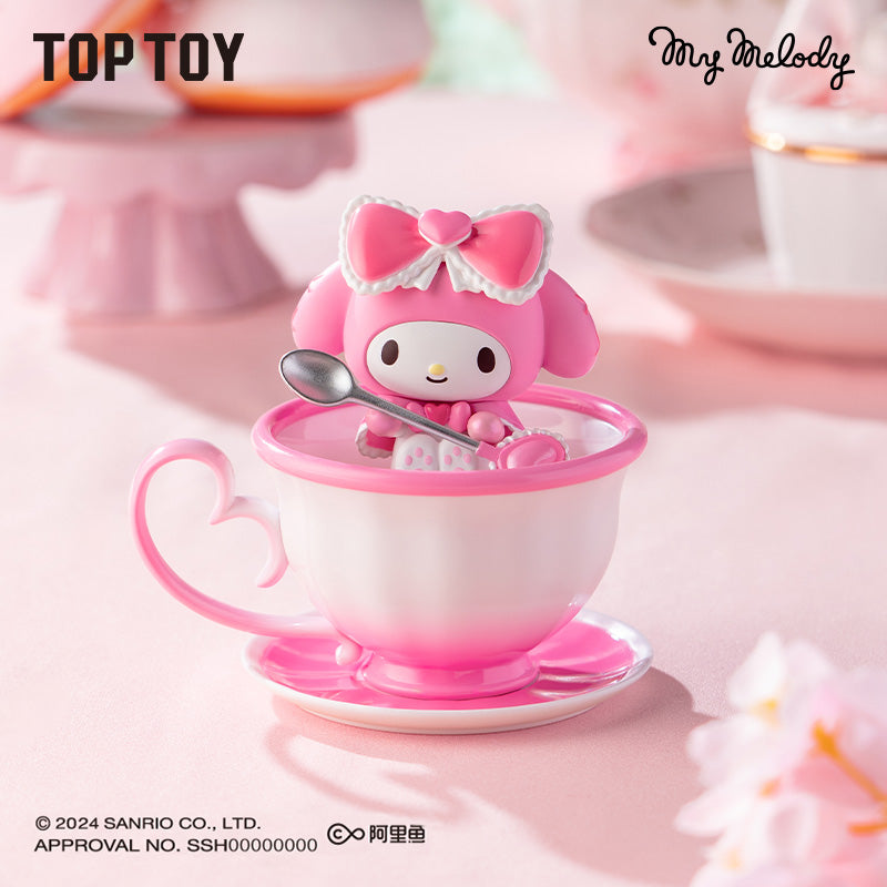 Hello Kitty／Melody／Kuromi／Cinnamoroll／Pochacco／醜魚 茶杯精靈系列盲盒公仔