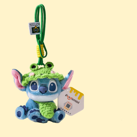 史迪仔 青蛙頭套吊飾／鎖匙扣