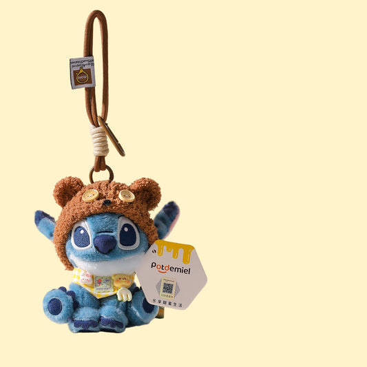 史迪仔 小熊頭套吊飾／鎖匙扣