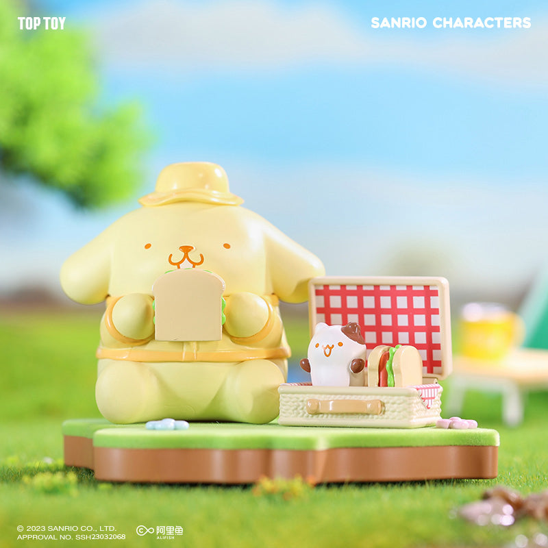 Hello Kitty／Melody／Kuromi／Cinnamoroll／Pochacco  露營朋友盲盒公仔